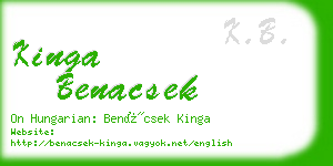 kinga benacsek business card